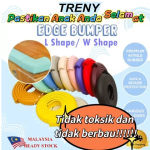 TRENY 2M L Type/W type Baby Safety Table Edge Corner Cushion Guard Strip Softener Bumper Protector/Tali Anti Langgar Isi Rumah