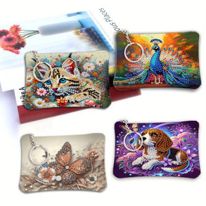 DIY diamond painting set mini fashionable loose change bag colorful animal style one-piece set womens short hand-held bag wi
