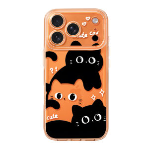 YOUSIDUN | Cute Cat Cutout Clear Soft Case for iPhone with Lanyard
