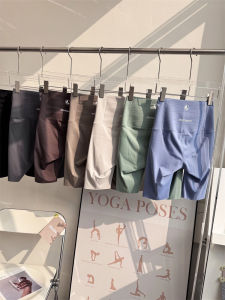 Womens Yoga Shorts High Waist Slimming Five-Quarter Length Thin Sport Fitness Cycling Pants Breathable Elastic Nylon Shorts