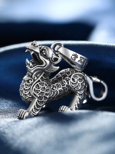 Original 99 Pure Silver National Fashion Pi Xiu Pendant Sterling Silver Mens Domineering Hipster Personalized Niche Design Womens Mens Necklace