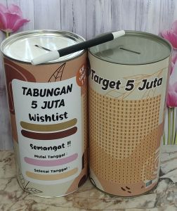 Celengan target jumbo 5 JT free spidol buka tutup atau permanen