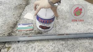 Sơn vân bông Inter sơn sần màu vàng (900gr) mã 8811