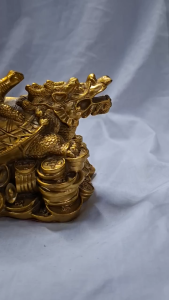 Tượng Long Quy Cõng Con cao 10cm ngang 16cm Long Quy Bày Ban Thần Tài Linh Vật Phong Thủy