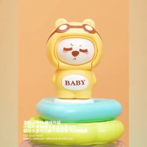 🦁TinyLion🦁 บล็อกตัวต่อ หมุน รูปหอคอย สีรุ้ง ฝึกหยิบจับ ของเล่นเด็ก ของเล่นเด็ก ห่วงเรียงซ้อน ของเล่นเสริมพัฒนาการ เหมาะกับอายุ0ถึง3 มีเสียงกรุ๊งกริ๊ง