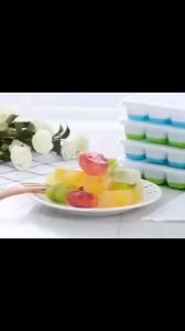Khay Làm Đá Làm Rau Câu Chất Liệu Silicon 14 Ô Có Nắp Đậy Ngăn Mùi Từ Tủ Lạnh