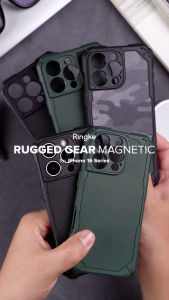 Ringke Rugged Gear Magnetic Compatible with iPhone 16 Pro Max Case Cover [Strong Magnet] Flexible Durable Anti-Slip TPU Shockproof Bumper Full Protection iPhone 16 Pro Max Back Cover