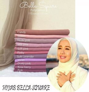HIJAB BELLA SQUARE 110X110 CM / BELLA SQUARE TERBARU / JILBAB BELLA POLLYCOTON