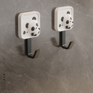 2/3 Cute Panda Hooks 3D Stereoscopic Hooks No Drilling Strong Load Capacity Home Living Room Bathroom No Trace Wall Adhesi