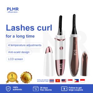 PLMR Electric Eyelash Brush Heated eyelash curl Multi-level temperature control USB rechargeable LCD electric eyelash ironing instrument