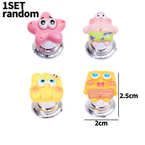 【On Sale】4Pcs Cartoon SpongeBob Toilet Press Button Creative Bathroom Water Closet Home Supplies
