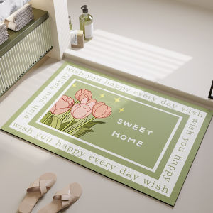 Bathroom Mat Quick Dry Absorbent Soft Pad Toilet Entrance Anti Slip Foot Pad Bathroom Doorway Water Absorption Carpet