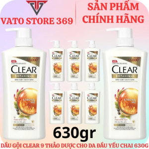 Dầu gội CLEAR 9 thảo dược cho da đầu yếu chai 630g