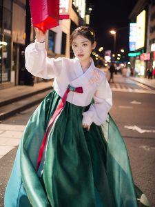 Yanji Korean Traditional Costume Ethnic Photography Court Style Womens Fashion Polyester Material Summer Collection 2024