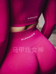 Alphalete High-Waist Sporty Shorts Womens Fitness Gym Three-Inch Shorts Moisture Wicking Sweat Absorbent Four Seasons Universal