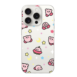 Transparent Silicone Star Kirby Phone Case Cute Couple Cartoon Design for  17Promax 16Promax 15Pro Compatible with Huawei Xiaomi Vivo Oppo