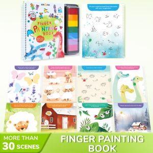BEAR TALE DIY Coloring Book for Finger Painting 7 Safe Colors Washable and Non-Toxic Early Educational Color Awareness for Kids Aged 3+
