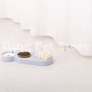 Pet Bowl 3 In 1 Food Water Bowl Feeder Cat Dog Bowl Mangkuk Kucing Makanan