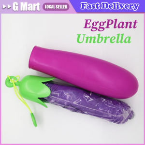 Sunshade Umbrella Eggplant Umbrella Creative Cartoon Funny Dual-use Sunshade Umbrella for Sun and Rain