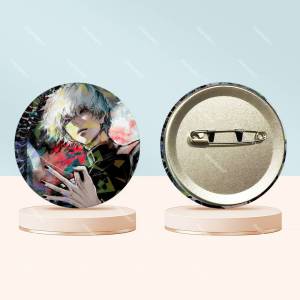 Cool Anime Tokyo Ghoul Badges Round Laser Badge Brooch Backpack Accessories