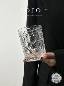 JOJO LIFE | Retro Carved Glass Cup