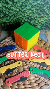 1 Lusin (12 Pcs) Pisau Cutter Lipat Ukuran Kecil Multiwarna