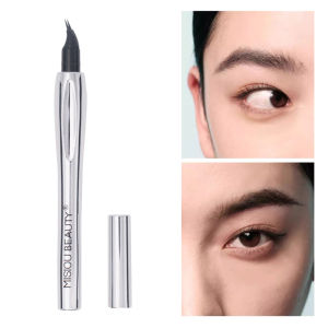 ดินสอเขียนคิ้วกันน้ำกันเหงื่อ ติดทนนาน ไม่หลุดลอก หัวแปรงเล็กมากแบบสองง่าม โค้งเหมือนขนคิ้วธรรมชาติ