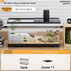 Tailwise | Tabletop Turtle Aquarium Ecological Landscape with Sunbathing and Climbing Platforms Acrylic Home