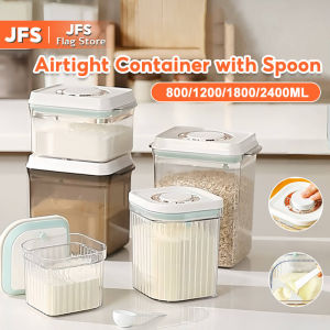 JFS 2400ml Air Tight Milk Powder Container Milk Storage Can with Jars Snack Kitchen Storage Box Food Sealed Jar