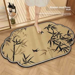 QINGGENGNONG | Bamboo Zen Style Anti-Slip Absorbent Bathroom Floor Mat
