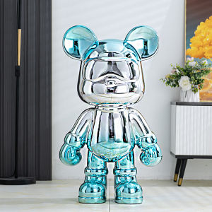 Modern Minimalist Large Standing Decorative Bear Money Box TV Cabinet Living Room Home Decor Cool Bear Plating Decoration