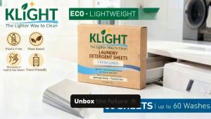 KLiGHT Fresh Linen Laundry Detergent Sheets Bulk 3 Boxes | Eco Lightweight Travel Friendly Plastic-Free