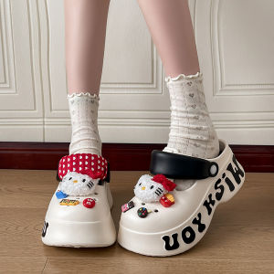 Giày Đế Bằng Đục Lỗ Hoạt Hình Dễ Thương EVA Cho Nữ Mùa Hè Ngoài Trời Đế Dày Chống Trượt Chống Mùi Đi Biển Bãi Biển