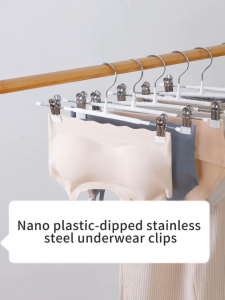 10Pcs Pants Hangers Clips Adjustable hanger Clothes Jeans  bra Trousers non-slip Storage Organizer