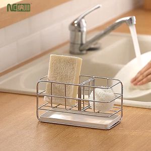 NACHUAN Stainless Steel Sponge drain rack Kitchen bathroom Perforation-free sink countertop storage rack