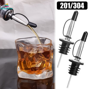 201/304 Stainless Steel Conical One-piece Bottle Liquor Pourer with Cap Resuable Red Wine Olive Oil Dispenser Bar Party Supplies