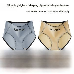 Miiow | Womens High Waist Antibacterial Pure Cotton Underwear Full Cotton Crotch Breathable High Slit Comfortable Triangle Panties
