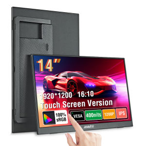 Anmite 14 Inch Touch Screen Portable Monitor 16:10 400cd/m2 Gaming Computer Expand Display For XBox PS4/5 Switch Loptop