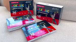 Bút Dạ Quang Acrylic Lỏng 12-48 Màu Đầu Cọ Mềm Không Thấm Nước Dùng Để Vẽ Nhiều Lớp Màu Dành Cho Đồ Thủ Công DIY Và Đồ Dùng Mỹ Thuật