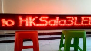 Running Text Merah Dua Sisi 24x200Cm Wifi Outdoor