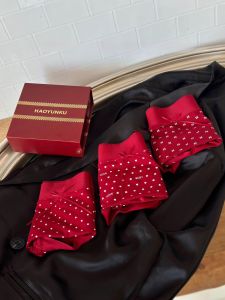 Red Modal Ladies Triangle Underwear Boxed Set of Three Snake Year Zodiac Underpants Celebratory Design for Young Women