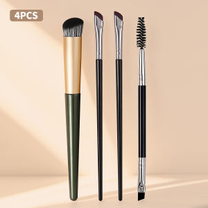 4PCS Professional Eyebrow&Concealer Makeup Brush SetConcealer Brush+Angled Brow Brushes+Dual-End Eyelash brushfor Concealer