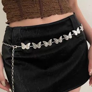 Metal Floral Embossed Waist Chain for Women Butterfly Knot Design Fashionable Skirt Accessory Advanced Design Sensation