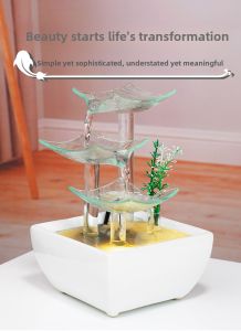 Creative Desktop Office Living Room Fountain Wealth Attracting High End Moving in Self Circulating Small  Water Flow Ornaments