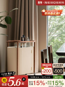 โต๊ะข้างโซฟาสไตล์อิตาลีแบบย้ายได้ โต๊ะเล็กเคลื่อนที่ ไม้โอ๊กสีดำ โต๊ะหน้าม้าน้ำหนักเบา ห้องนั่งเล่น โต๊ะเล็ก ชั้นวางของ โต๊ะเล็กเคลื่อนที่