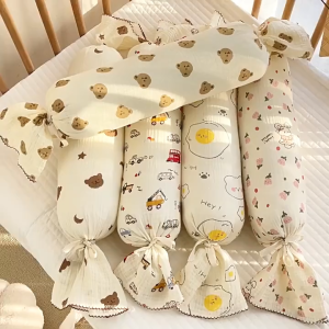 Newborn Baby Bolster Pillow Infant Candy Cylinder Pillow Supportive Comfortable Cute Pillow Case