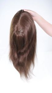 Brown Toupee for Men Colored Long Human Hair Topper Wigs 12/14/16inch Hair Piece Straight 8x10 Q6 PU Lace Base