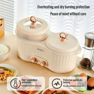 Nồi cơm đôi Nồi cơm điện đa năng tự động 4-5 người Nồi lẩu điện chiên nồi vịt quýt chống dính