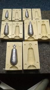 Molding Cetakan Bandul Timah Pemberat Pancing Model A3 50gr Lead Sinker