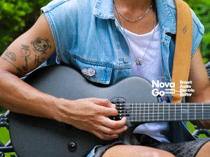 Enya กีต้าร์ไฟฟ้า Shinichi Kobayashi Signature Loong Nova Go Sonic คาร์บอนไฟฟ้าเบอร์ Guitarra พร้อมลำโพงไร้สาย10Wตั้งค่าล่วงหน้าออนบอร์ดสายชาร์จประแจปรับและกระเป๋ากีตาร์